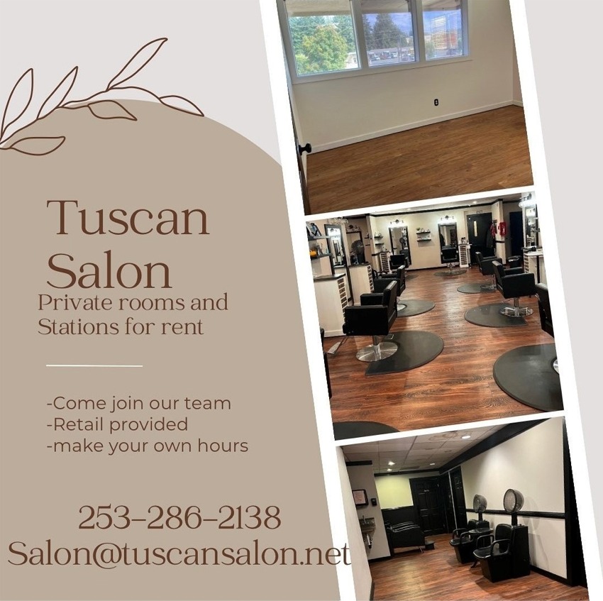Read more: Hair Stylist Chair and Room Rentals at Tuscan Salon
